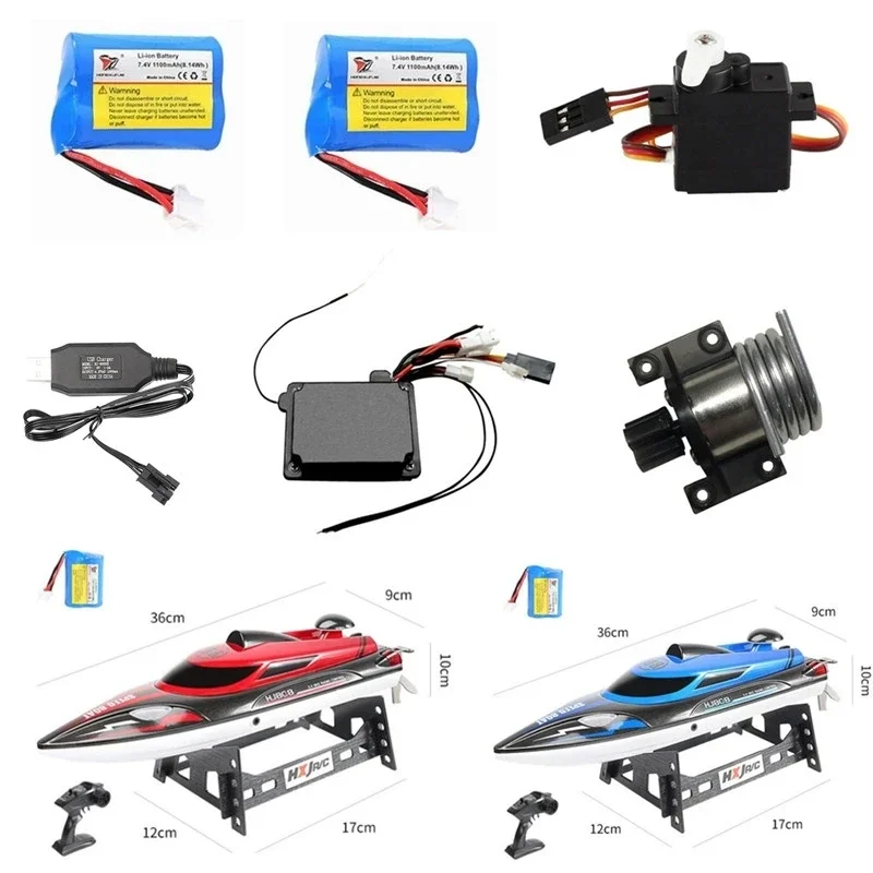 HJ808 RC Speedboat Spare Parts 7.4V 1100mAh Battery Controler Motor Receiver Propeller Upper Cover RC Boat Accessories