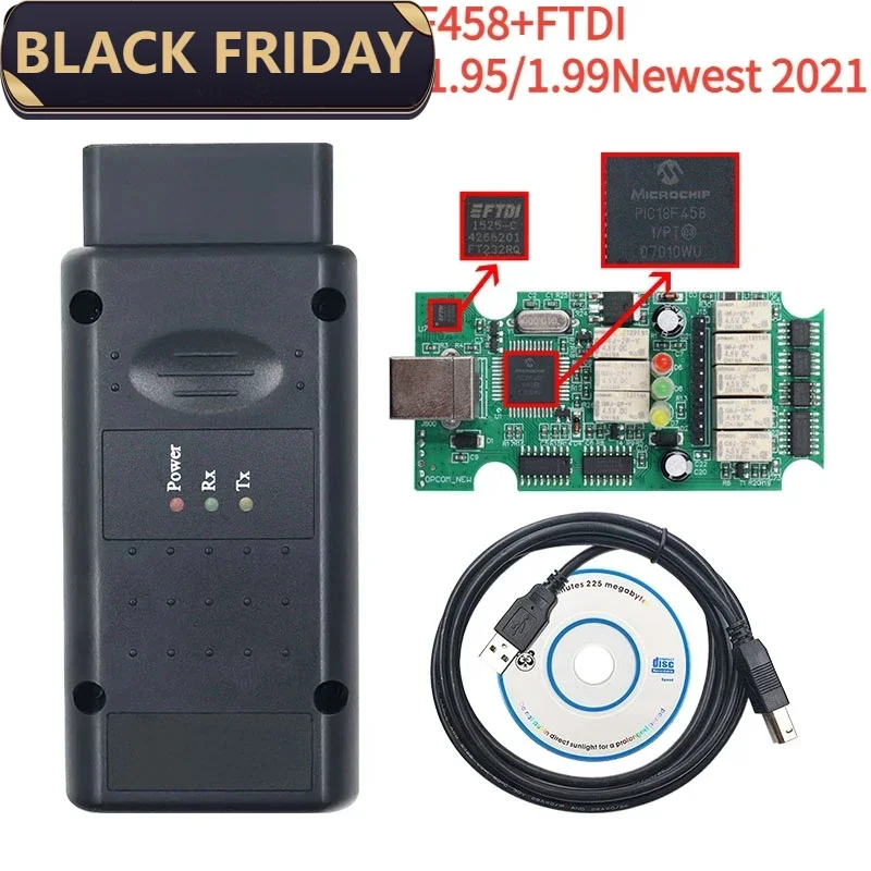 OBD2 Opcom 2021 200603a OP COM 1.95 1.99 PIC18F458 Ft/Di Can Flash Update OBD2 Car CAN BUS Diagnostic Tool for 0pel Until 2021