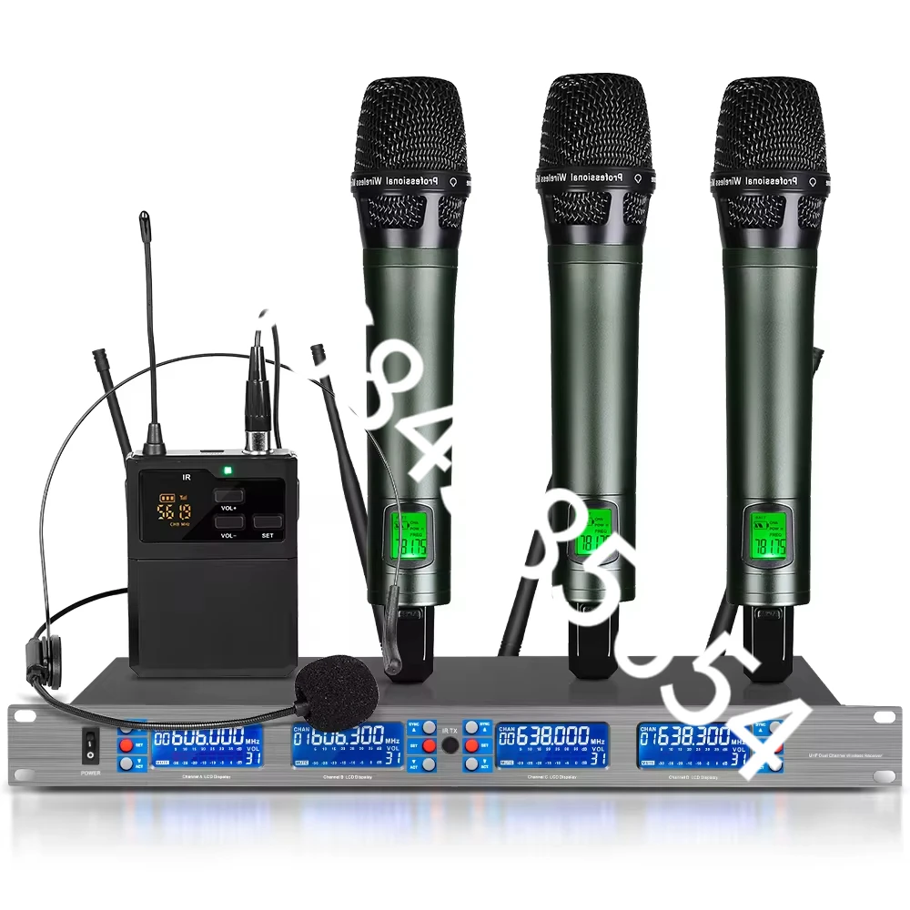 

Professional UHF Metal Dynamic handheld wireless microphone for Stage Conference Karaoke Church Use