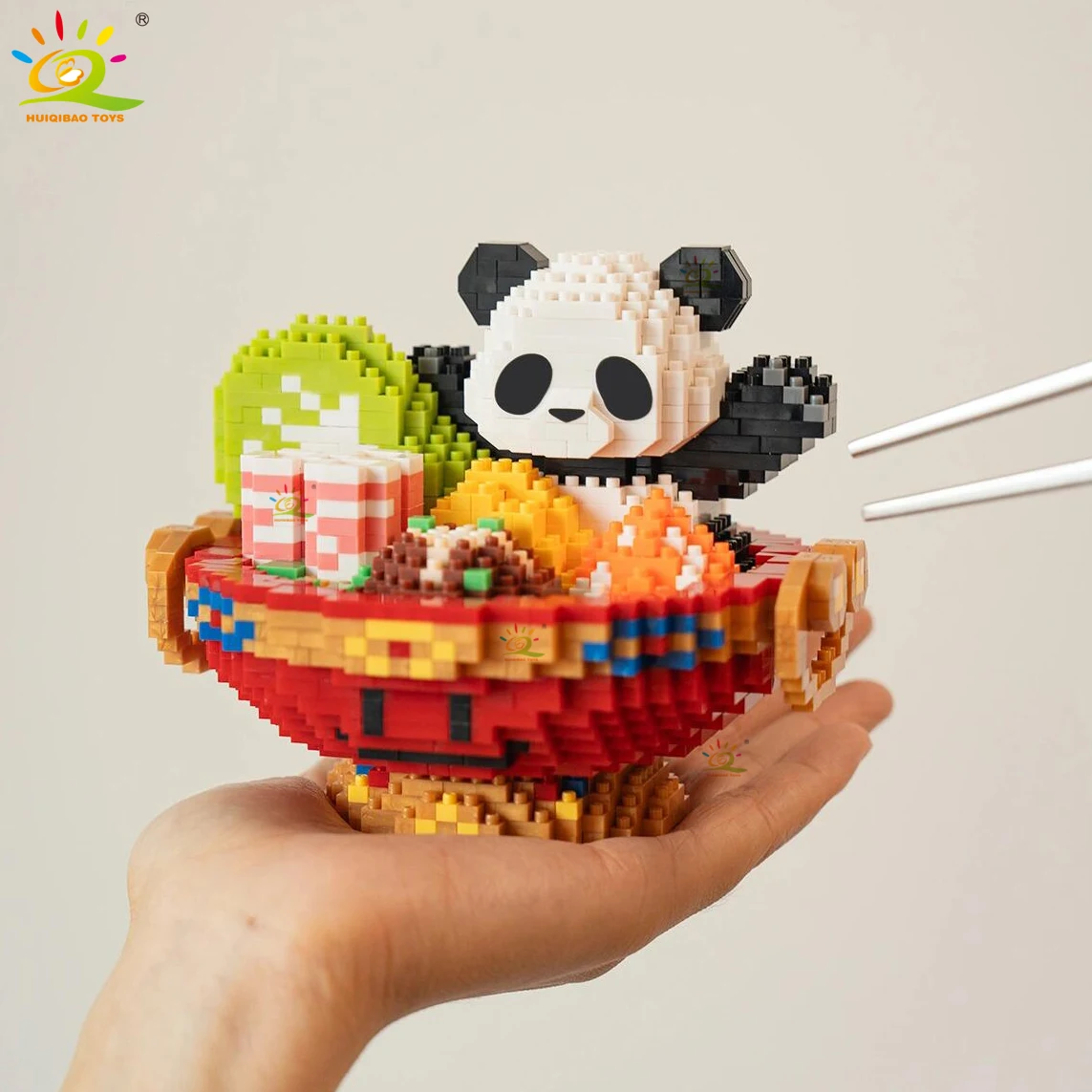 HUIQIBAO 2236PCS Mini Hot Pot Panda Micro Building Blocks 3D Model Animals Bricks DIY City Construction Toys for Children Kids