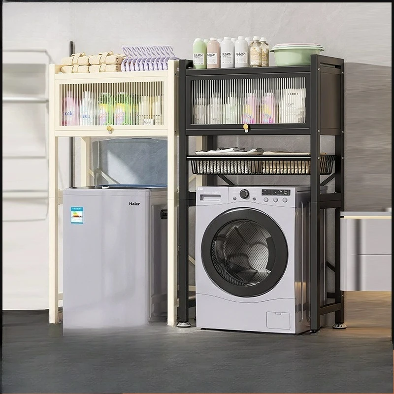 

Roller washing machine rack toilet toilet flip top washing machine rack storage cabinet balcony shelf