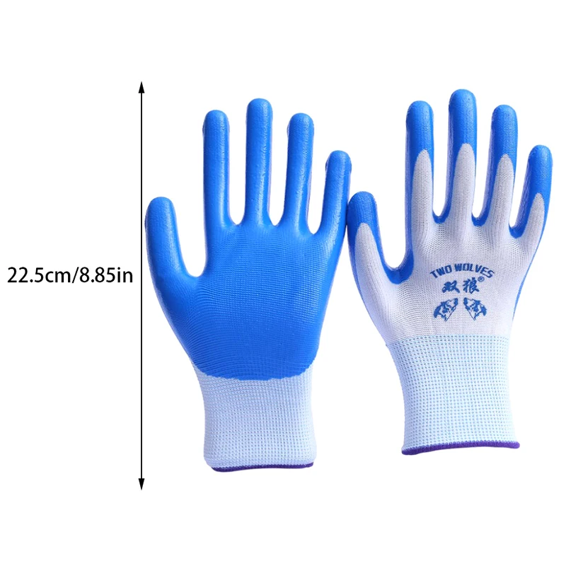 Working Gloves Polyester Grey Latex Glove Wostar Protective for work Garden Durable Non-slip Waterproof Gardening Gloves