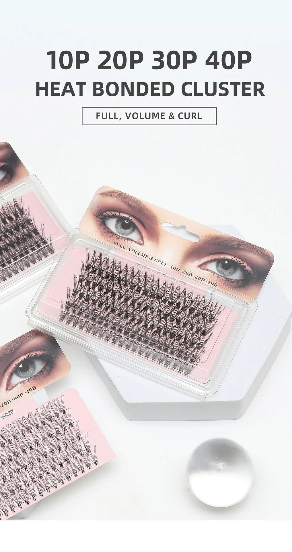 Wholesale 10D/20D/40D Lashes Cluster Eyelash Extension Natural Long Black 3D Volume Effect Faux Bunche Individual Makeup Cilias