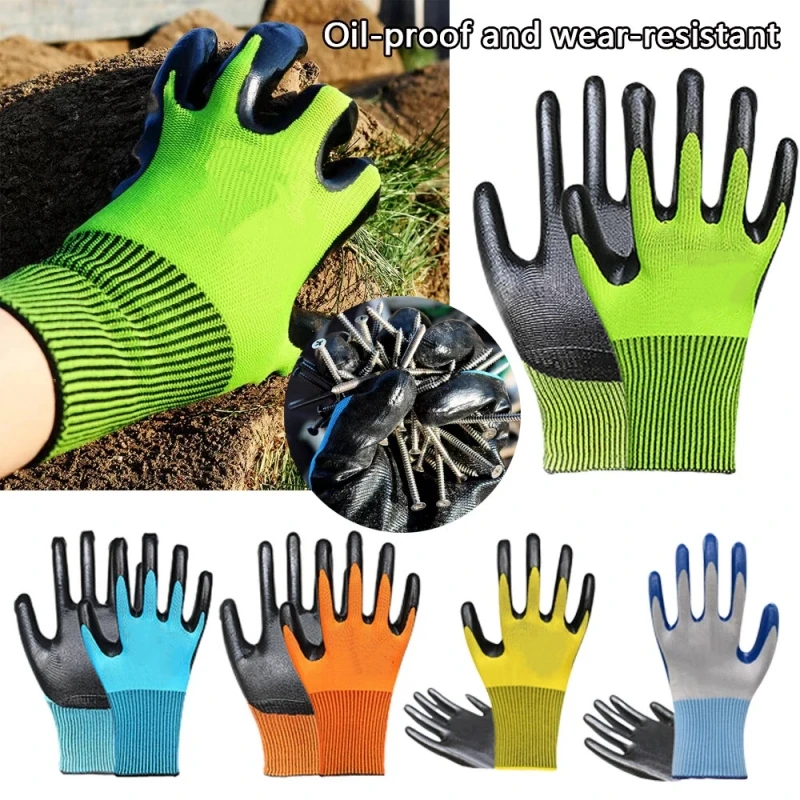 20 قطعة قفازات العمل المغلفة بالنتريل الثقيلة سلس متماسكة قفازات أمان للرجال البناء الصناعي البستنة قفازات العمل
