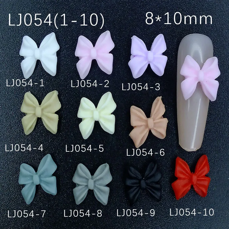 Mini Lazo de cinta con incrustaciones de perlas, varios colores, aleación Simple, decoración de uñas, diamantes de imitación, piezas de manicura, suministros, dijes, 10 piezas