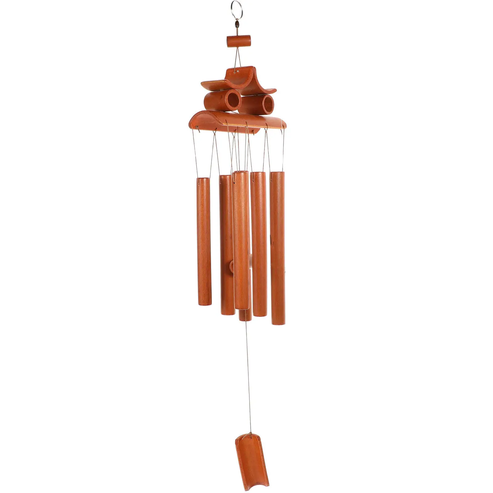 1Pcs Wooden Wind Chime Made of Sustainable Bamboo Texture Stress Relieving Home Office Decor Gift Idea Hanging Ornament