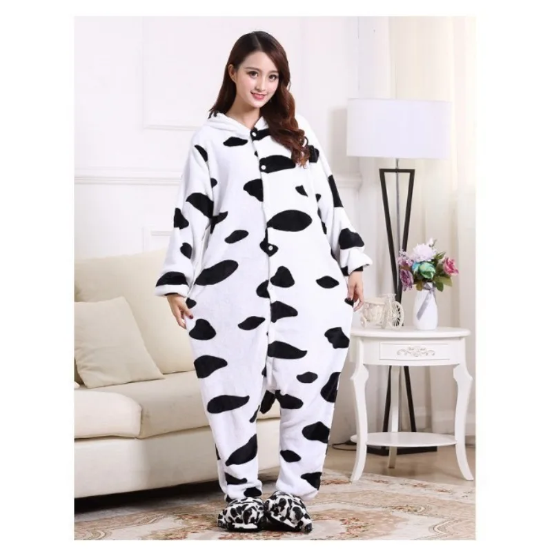 New Winter Cartoon  Sleeping Bag Animal One-piece Pajamas Flannel Home Clothes One-piece  Pajamas Loungewear Adult Men and Women