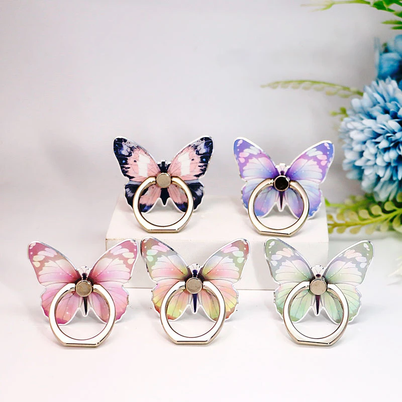 Luxury Butterfly Cell Phone Finger Ring Holder Universal Mobile Phone Stand Smartphone Accessories for iPhone Pro/Max Samsung