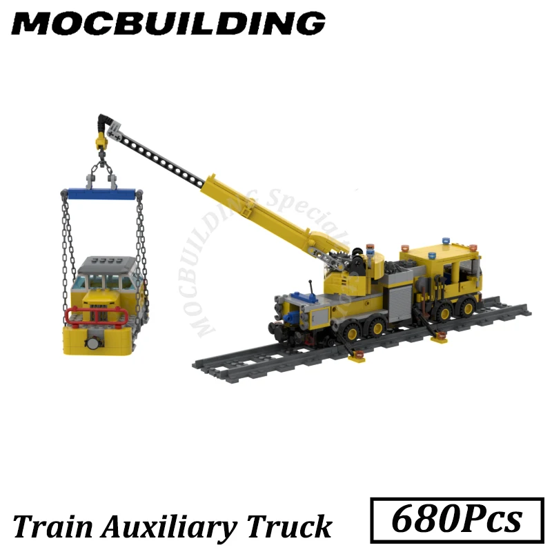 Train Auxiliary Truck Locomotive Train Accessories Model MOC Building Blocks Bricks Display Construction Toys Birthday Gifts