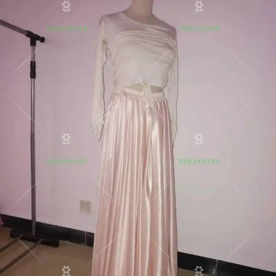 Glossy Ice Satin Silk Sexy Women High Waist Long Skirt Yoga Sleeping Loose Bottoms Dress