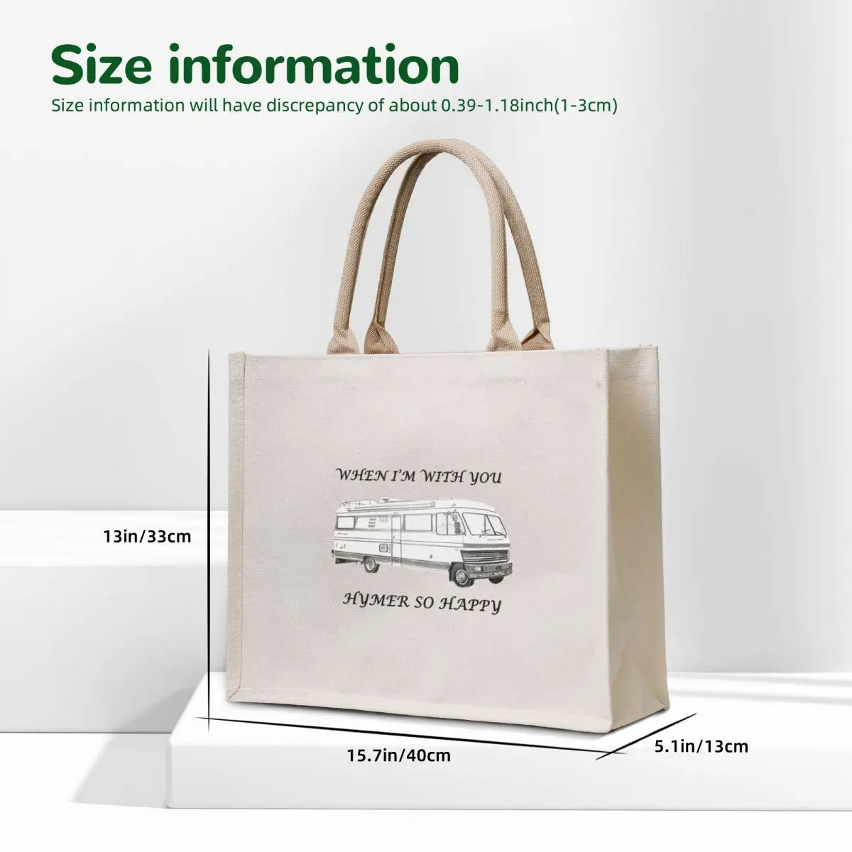 when I'm with you Hymer so happy Hymer s900 designs Tote Bag shopper bags for women ecological bags the tote bag female bag
