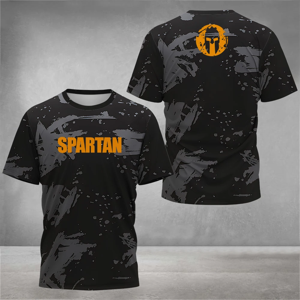 

Summer New Spartan Graphic 3D Print Men's T-Shirt GYM Fitness Quick Dry Short Sleeve Tees Breathable Crew Neck Men Clothing Tops
