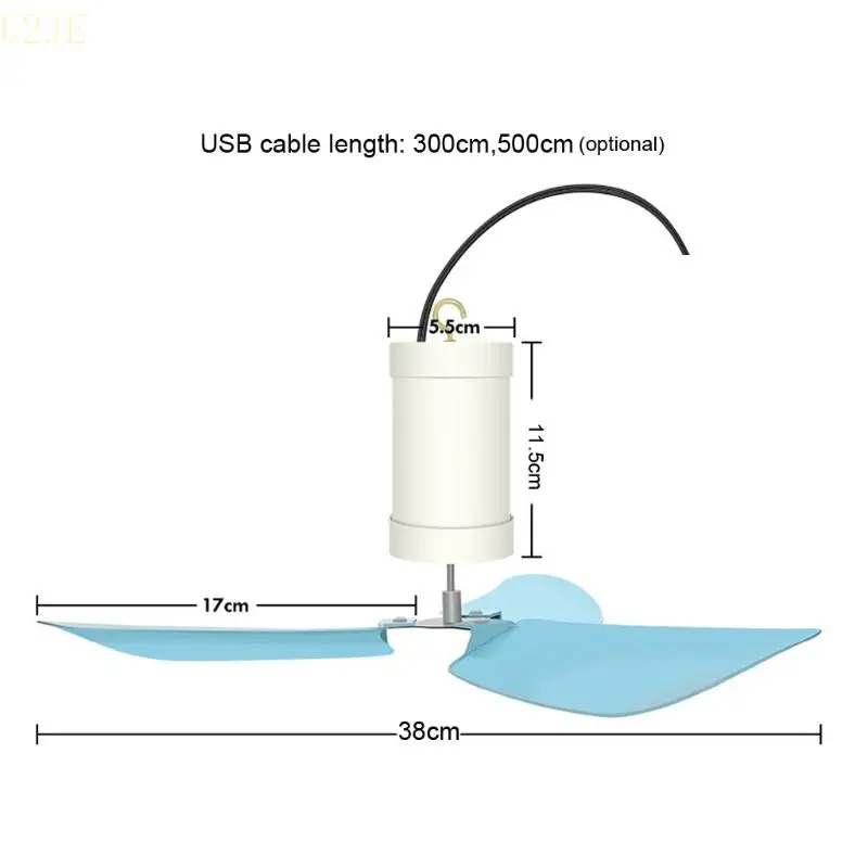 Ventilador techo USB 15 pulgadas U2JE con control alimentación control velocidad ventilador colgante USB para