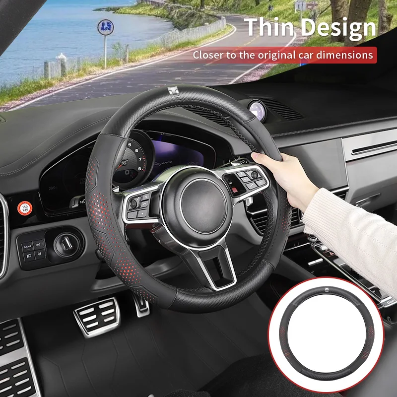 Car accessories interior 38cm Leather Steering Wheel Cover For Great Wall GWM Tank 300 Border 400 500 PHEV 700 800 Tank500