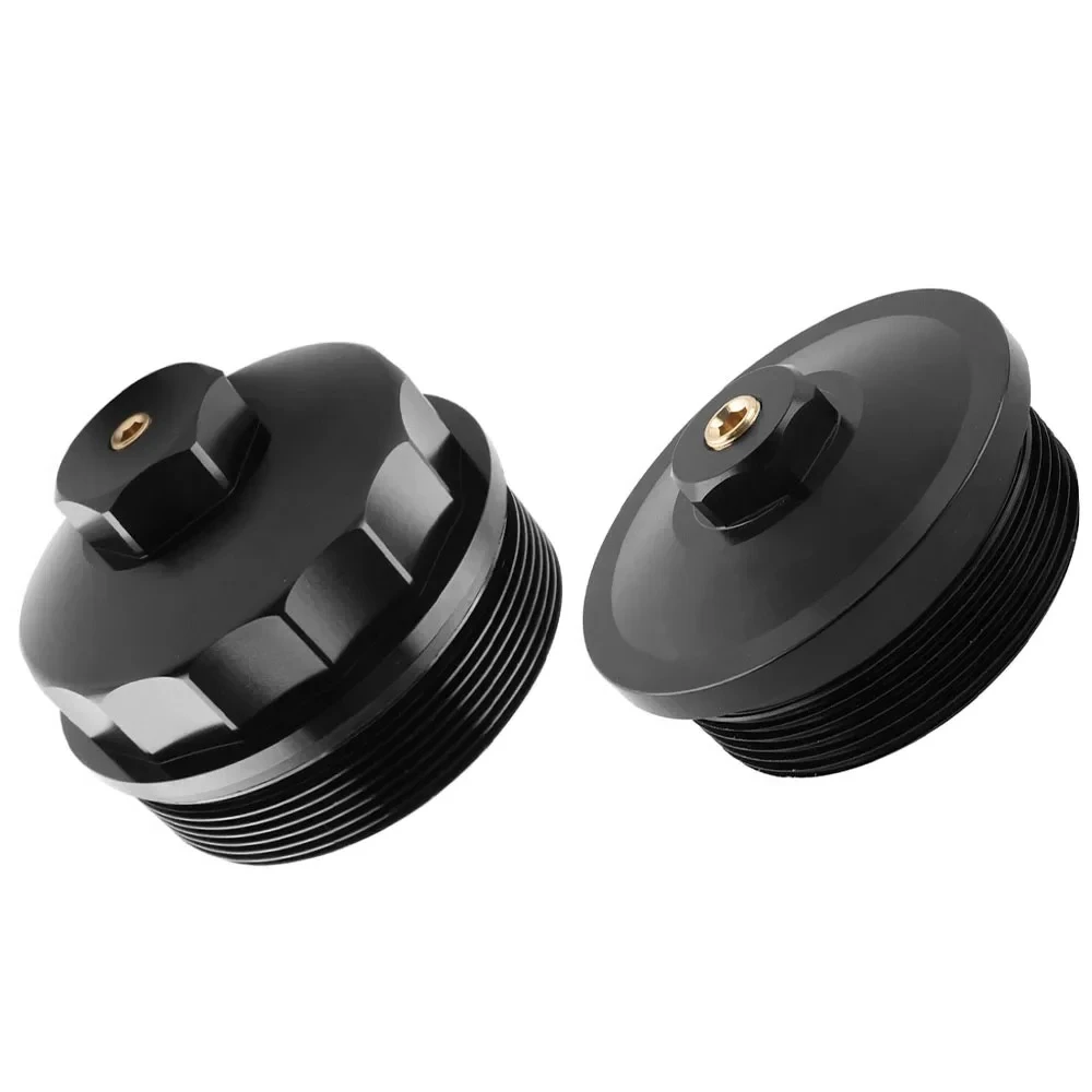

6.0L Powerstroke Diesel Engine Car Aluminum Oil Filter Cap & Fuel Filter Cap For 2003-2007 Ford F250 F350 F450 F550 Auto Parts
