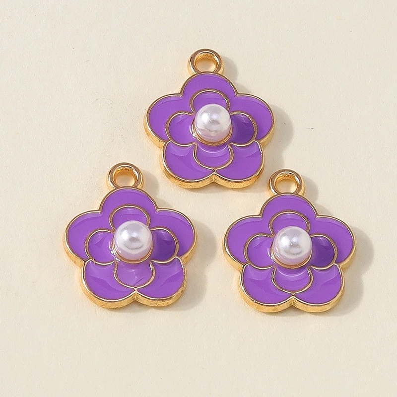 20 Stück niedliche bunte Emaille-Blumenanhänger für die Schmuckherstellung, Tropfenohrringe, Halsketten, Armbänder, DIY-Bastelzubehör ﻿ – Detail 19