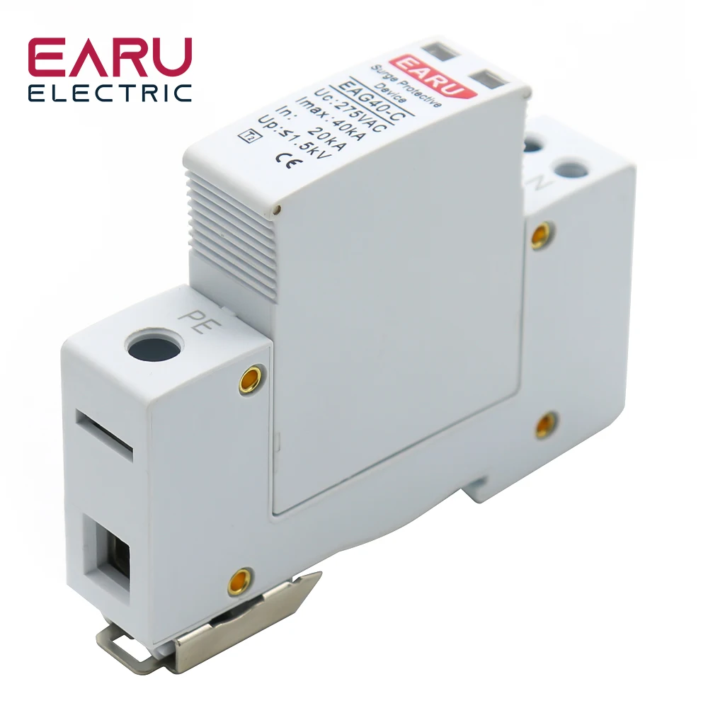 1P+N AC SPD 20KA~40KA 275V House Surge Protector protection Protective Low-voltage Arrester Device