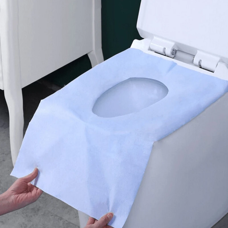 10PCS Disposable Toilet Mat Portable Waterproof Soluble Water Toilet Seat Cover For Travel Camping Hotel Bathroom Accessories