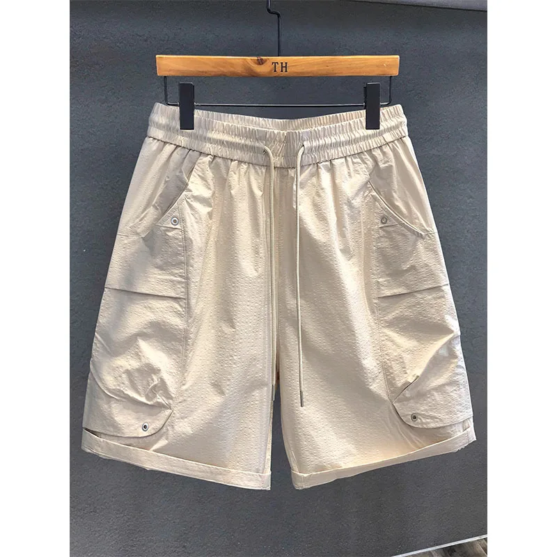 

Loose Fit Ice Silk Workwear Shorts Men Women Summer Thin Quick Dry Breathable Cargo Shorts Straight Leg mid Waist Casual Pants