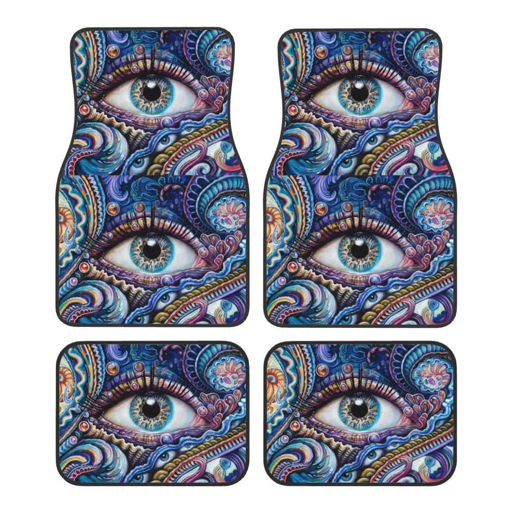 Evil Eye Colored Ladies Car Floor Mat 4PCS Universal Model Anti Fouling and Water Absorbing Car Floor Mat Carpet Anti Slip