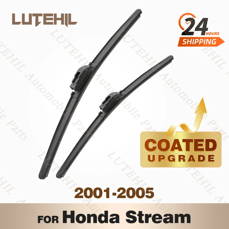 

LUTEHIL's Silicone Front Wiper Set For Honda Stream 2001 - 2005 2002 2003 2004 coated windshield wiper blade 24"+14"