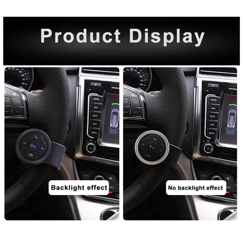 【ALAT RUMAH!】Lampu Latar Radio Mobil Tombol Roda Kemudi Remote Control 7 Tombol Nirkabel untuk Aksesori Multimedia DVD GPS Android