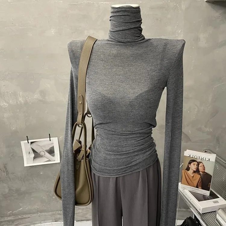 

Тонкая мягкая американская футболка с длинным рукавом, облегающая рубашка с перспективным низом и высоким слоем, женские облегающие топы, сексуальная уличная одежда