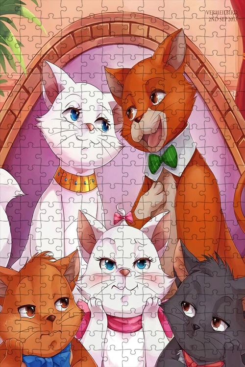 Learning Education Puzzles 1000/500/300/35 Pieces Disney Cartoon The Aristocats Puzzle Fun Art Gifts Adult Kids Toys