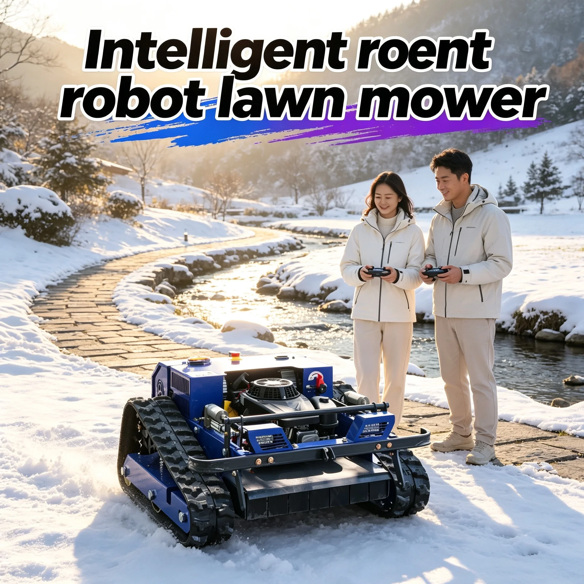 Customized Self-propelled Remote Lawn Mower supports long-distance control and optional GPS module with official CE qualificati