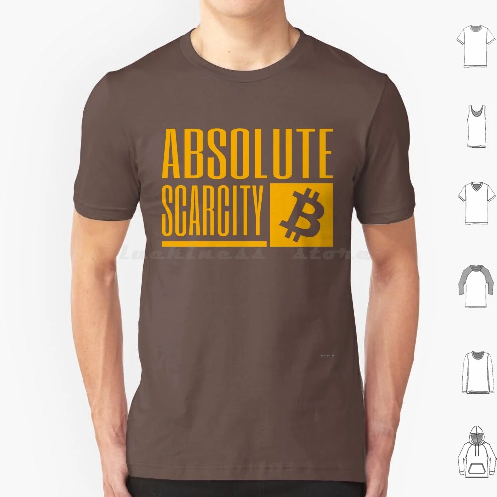 Bitcoin Absolute Scarcity-Orange T Shirt Big Size 100% Cotton Bitcoin Bitcoin Maxi Bitcoin Bitcoin Scarcity Absolute Scarcity