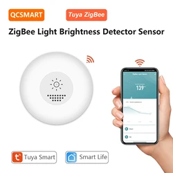 QCSMART Tuya ZigBee 3.0 Illuminance Light Sensor Detector Home Automation Linkage Scene Smart Life App Remote Control