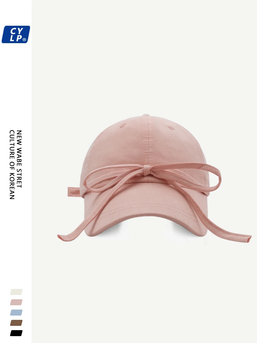 

Bow Baseball Cap Women's Sweet Cute All-Match Spring and Summer Sun-Proof Peaked Cap