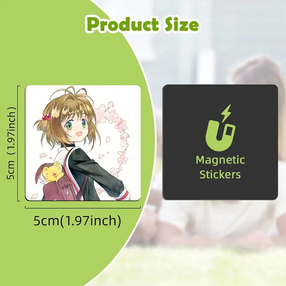 Anime FOR Cardcaptor Sakura Acrylic Refrigerator Magnets Square Sticker Kitchen Office Decor Creative Birthday Craft Gift