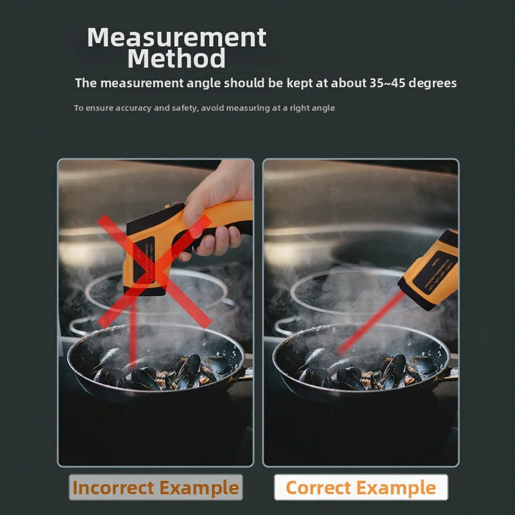 Temperature Meter Infrared Thermometer HVAC Inspection Powered By 2x AAA Batteries Measurement Range -50 400 C