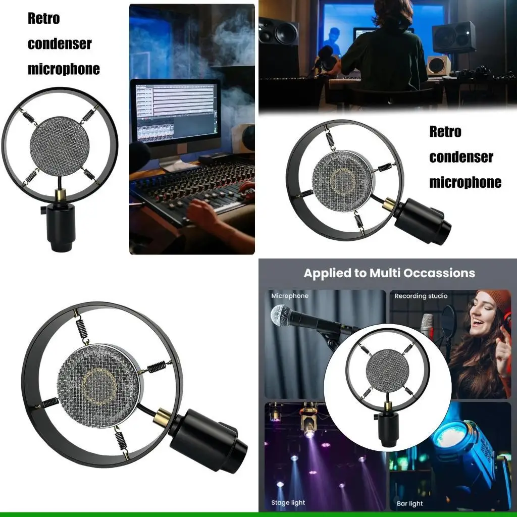 

U55C Retro Microphone Studio Noise Cancelling Condenser Table Mircophone for PC
