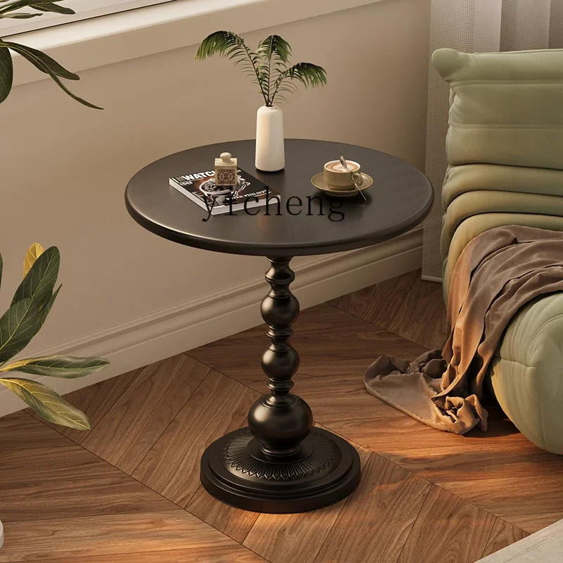 HSN sofa side  living room small coffee table side table retro corner iron bedside storage balcony small round table