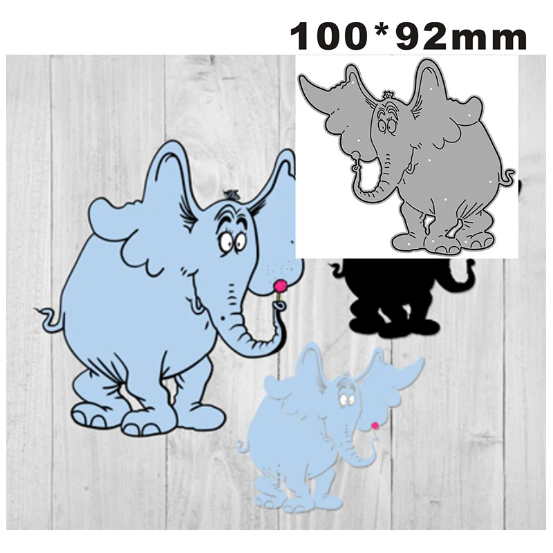 2022 New Elephant Eating Lollipop Metal Cutting Dies for Scrapbooking Paper Craft and Card Making Embossing Decor No Stamps