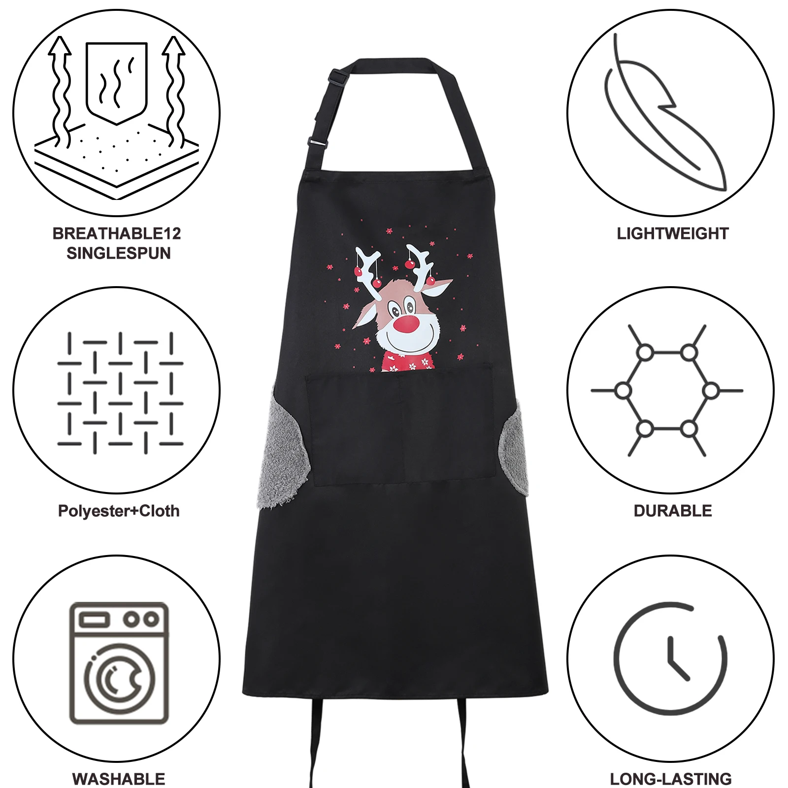 Kitchen Apron for Men Women Christmas Series Oil-proof Waterproof Adult Kids Waist Aprons Coffee Overalls Wipe Hand Family Apron