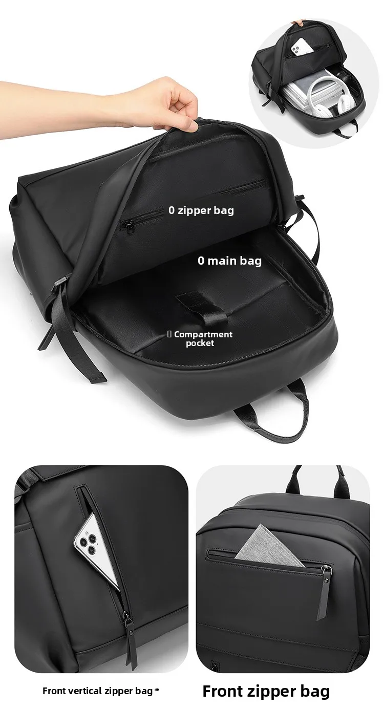 New Fashionable Men's Backpack, Multi-functional Waterproof Large-capacity Computer Bag, Business and Leisure Travel Backpack