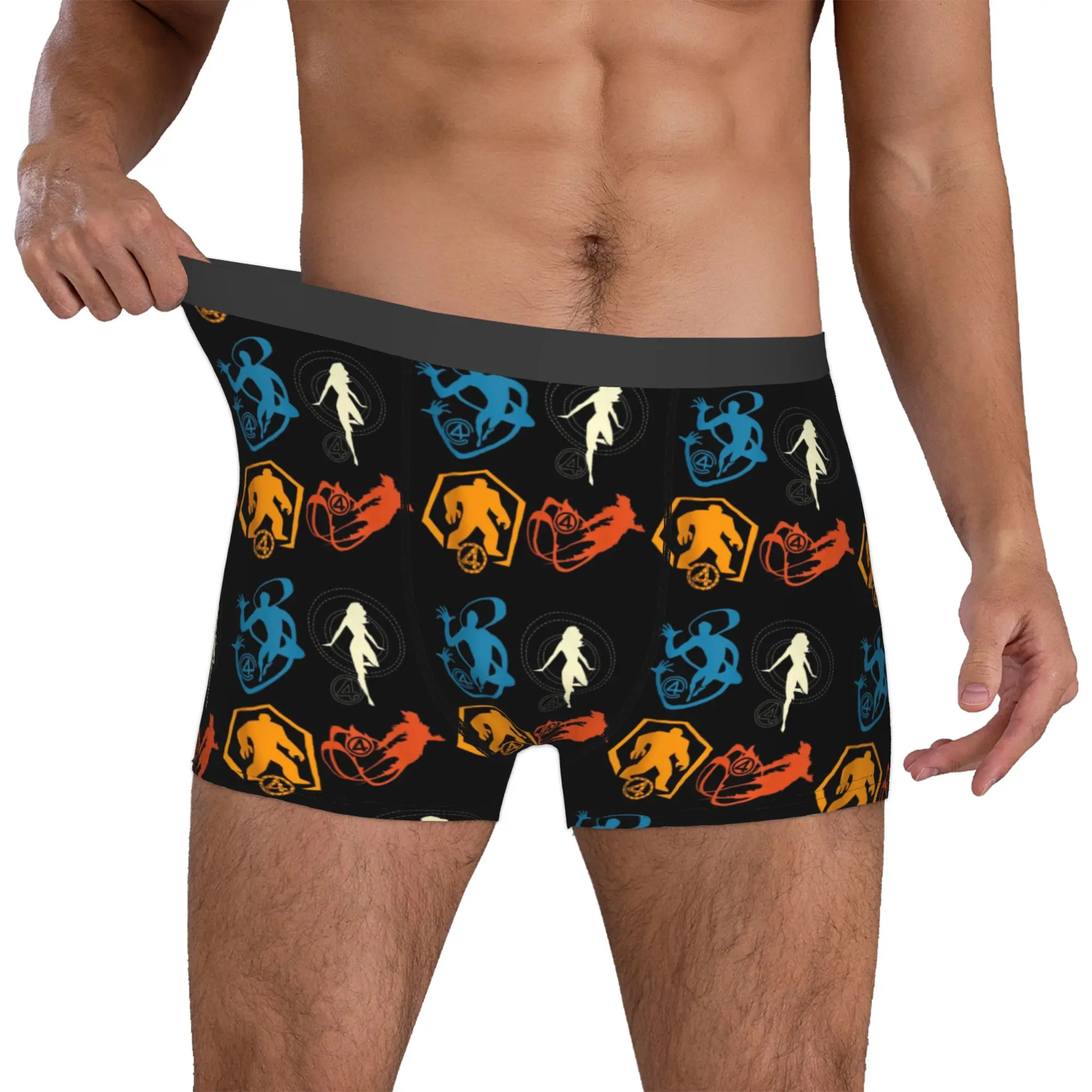 

Custom F-Fantastic Four Underwear Men Stretch Boxer Briefs Shorts Panties Soft Underpants For Male