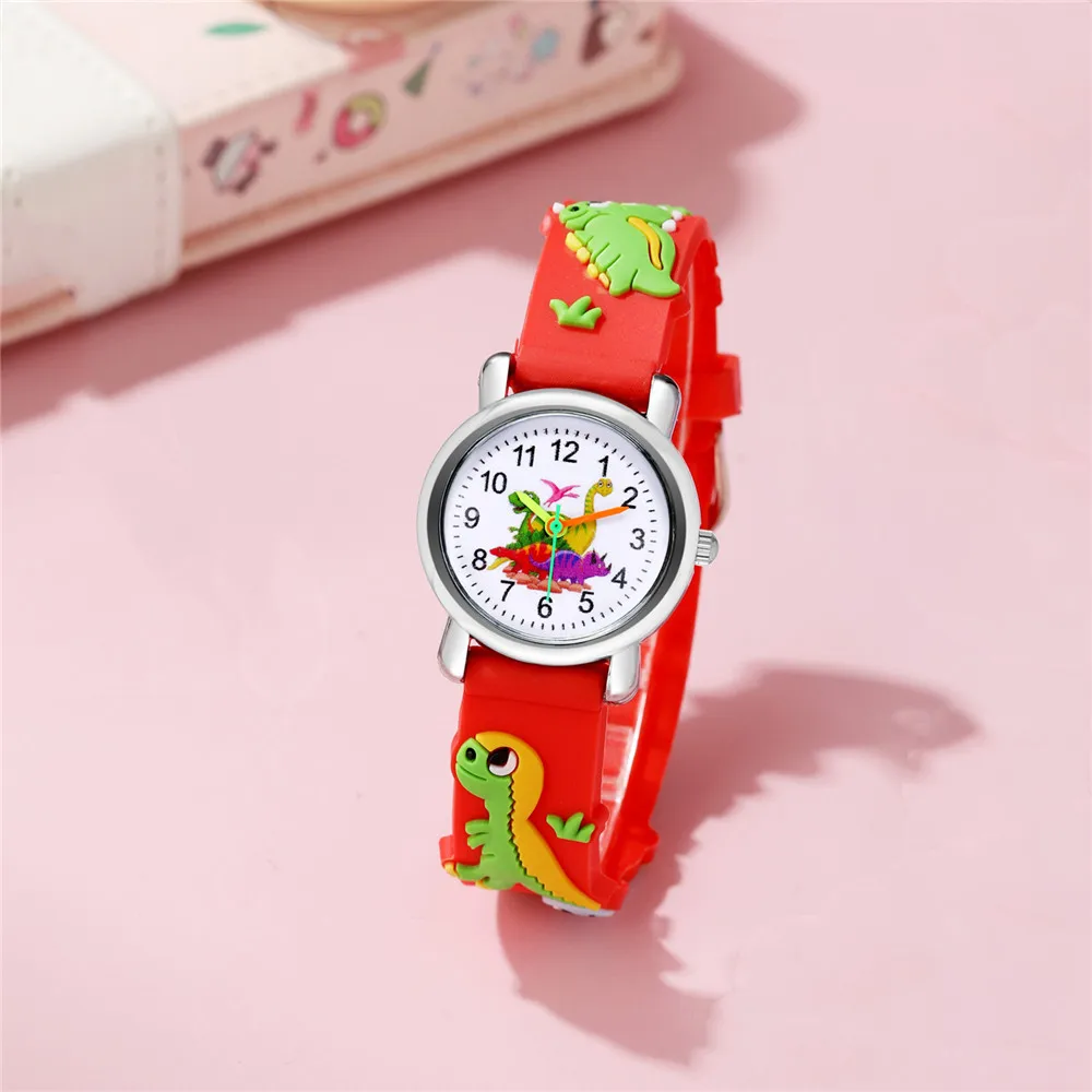 Cartoon Dinosaurs Children Watch For Boys 3D  Animals Patterns silicone Wristwatch For Student Kids