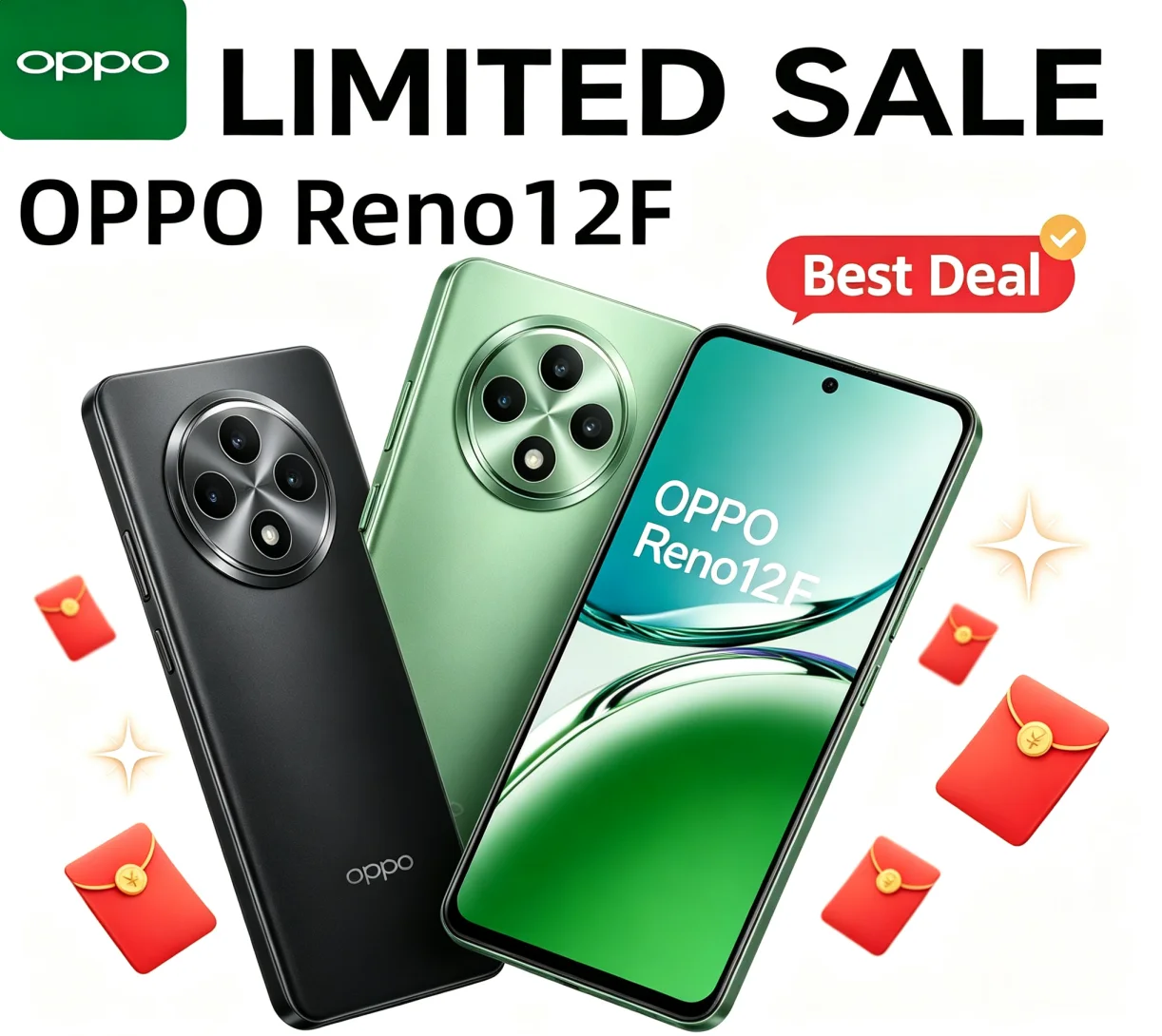Premium Budget 2026 OPPO Reno12F Original Unlocked Handset 12GB RAM 512GB Big Built‑in Storage Tuned Memory for Seamless Daily