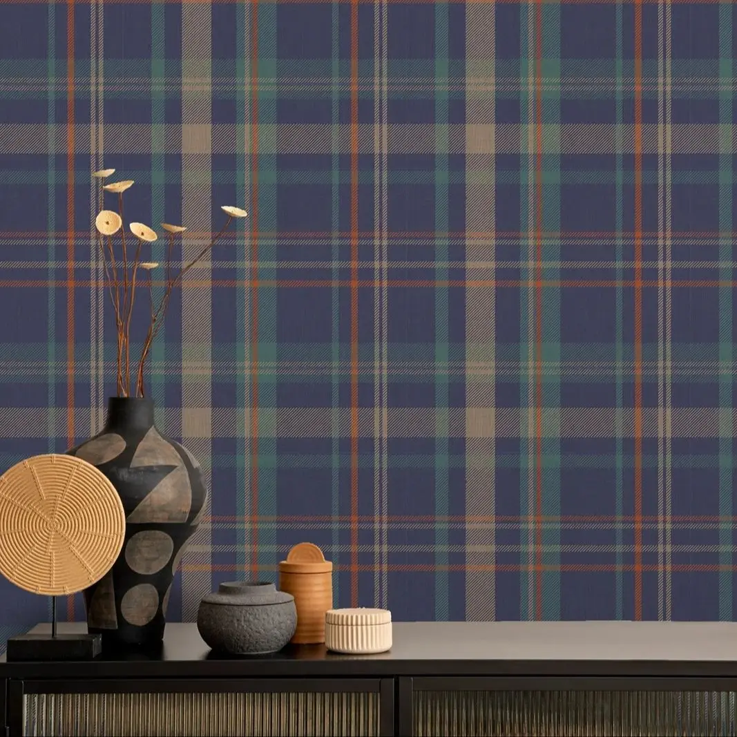 

Винтажные обои с клетчатым узором, клейкие стены, настенные панели с небольшой текстурой льна, классические фотообои в клетку для кухни