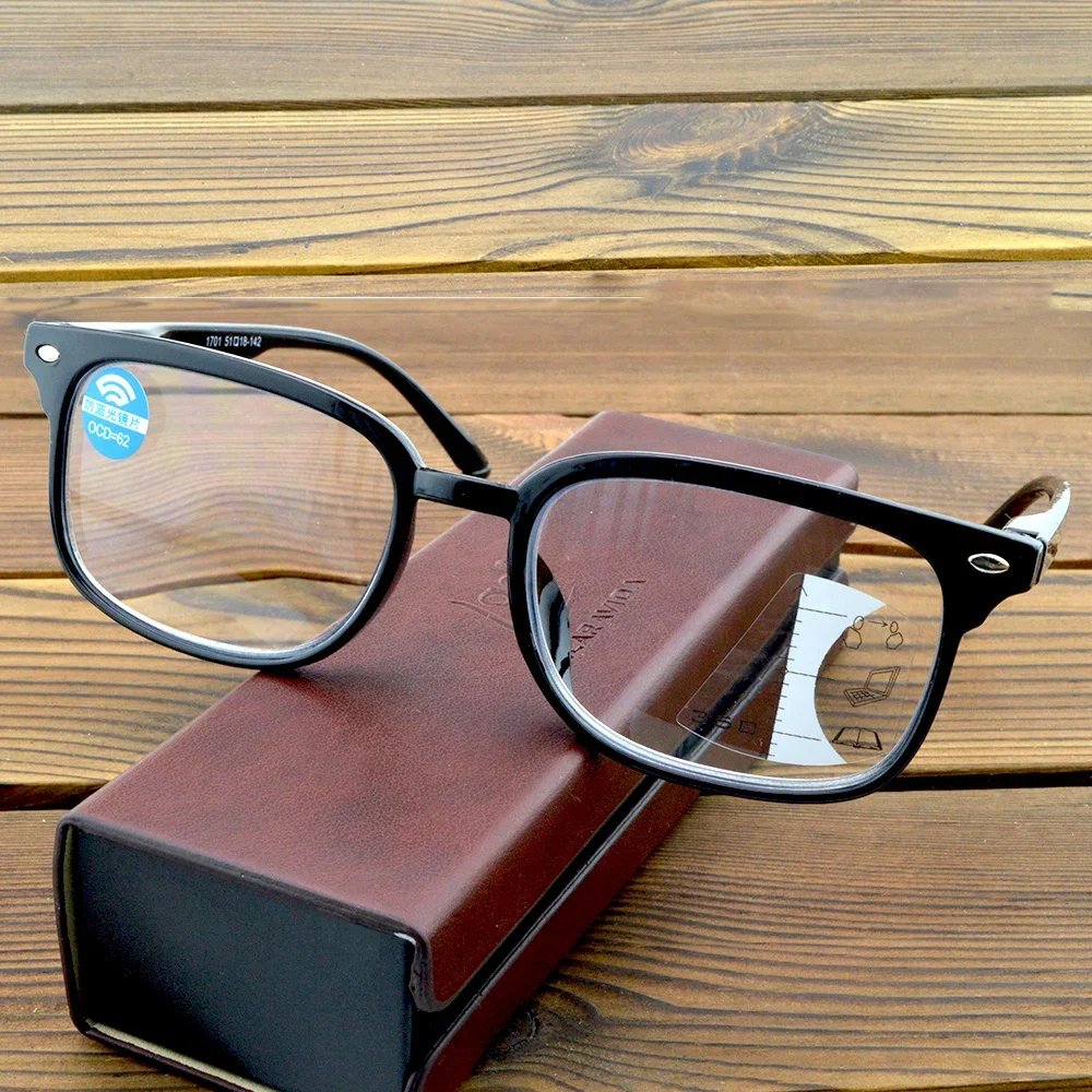 

Square Handcrafted Frame Spring Hinge Progressive Multifocal Reading Glasses with PU Case +0.75 +1 +1.25 +1.5 +1.75 +2 +2.5 To+4