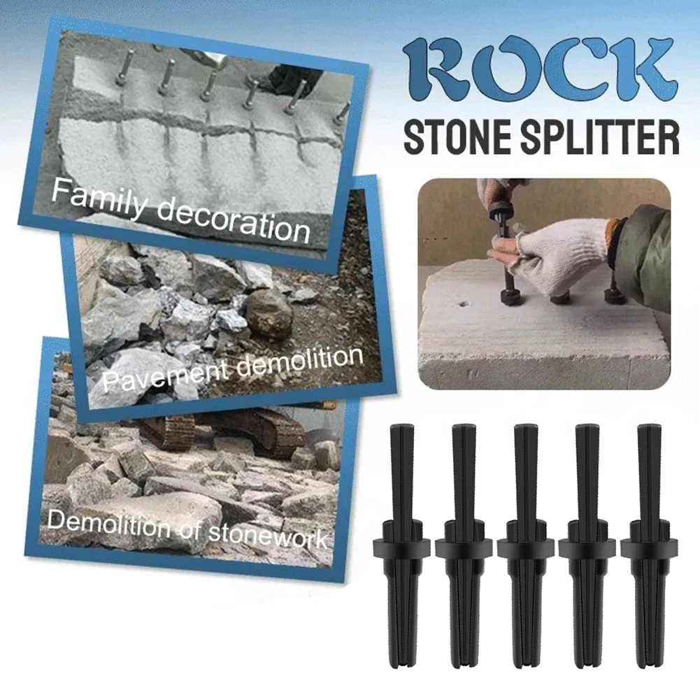 5pcs Stone Splitting Tools Manual Plug Wedges Concrete Rock Splitters For Stones/concrete/marble And Granite Hand Tools