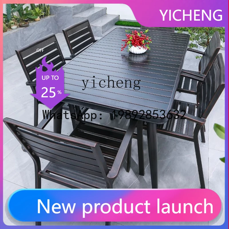 

X4 outdoor tables and chairs courtyard garden outdoor waterproof and sunscreen, all-aluminum alloy leisure pendulum combination