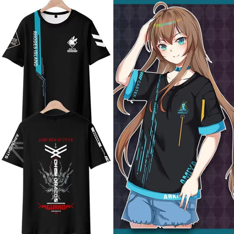 Game Arknights 3D Print T Shirt Men Women Texas Amiya Chen Lappland Exusiai Skadi W Funny T-shirt Graphic Tees Cosplay Tops