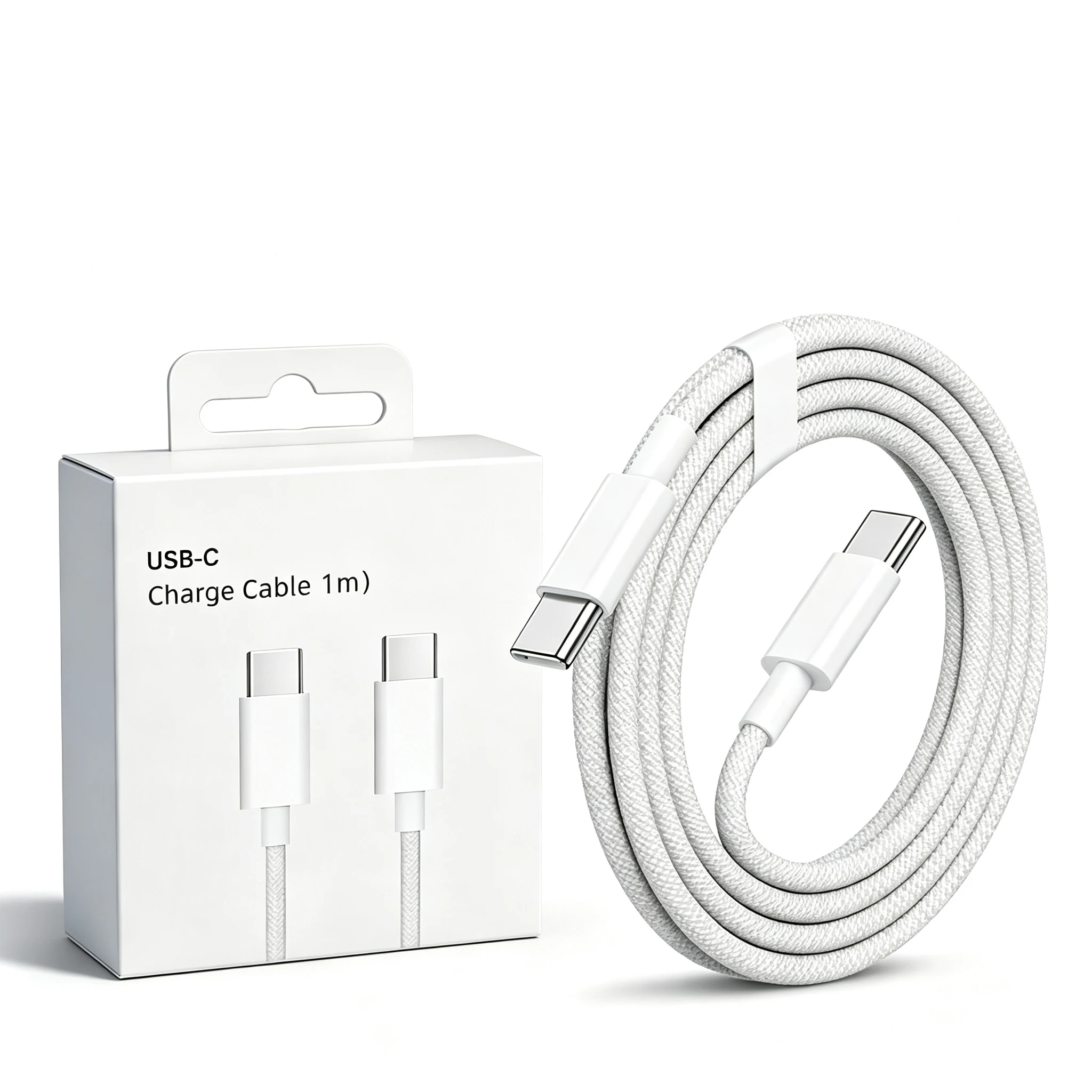 Cabo USB-C Original para iPhone 17 16 15 Pro Max, Carregamento Rápido PD 60W para Huawei Xiaomi Samsung, Acessórios de Cabo Trançado Tipo C