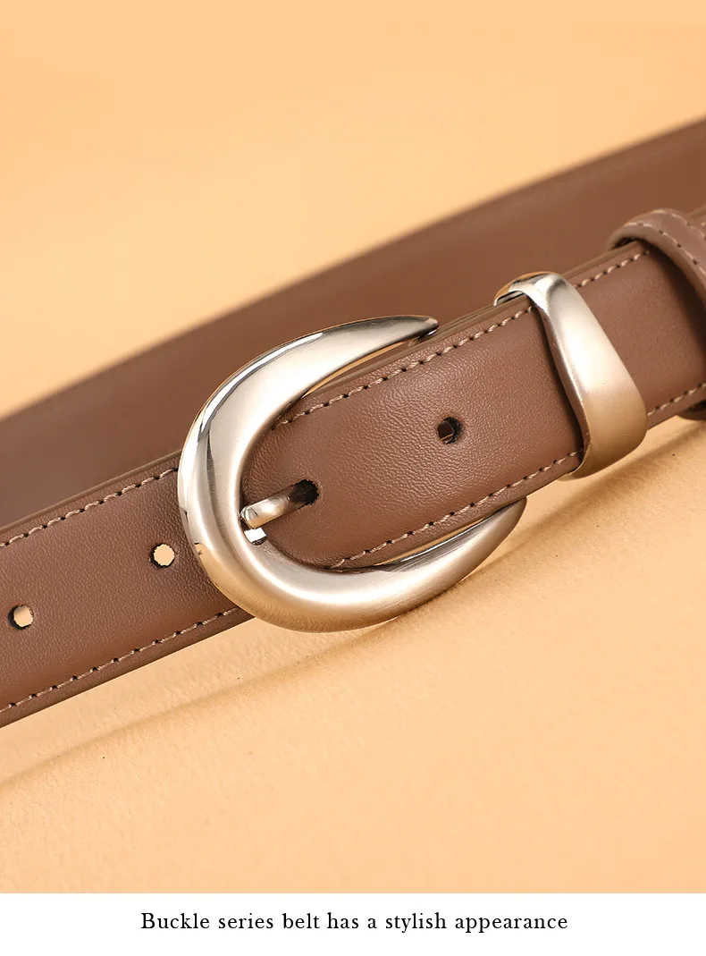 Rindsledergürtel für Damen; Vielseitige Dekoration; Business-Gürtel in Braun; Hochwertiger Jeansgürtel; Modischer Hosengürtel. – Detail 16