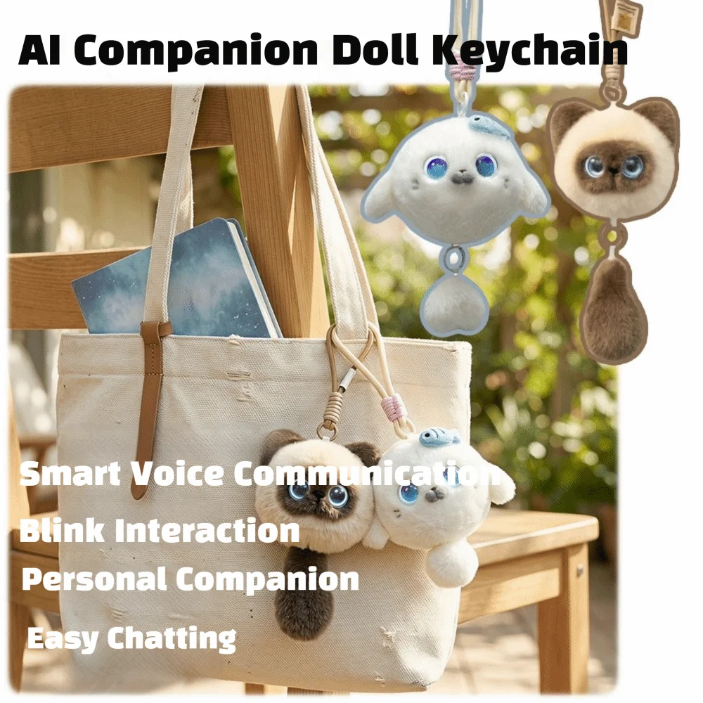AI Continuous Dialogue AI Cat Plush Winking Interaction Intelligent Voice Communication AI Cat Spirit Pendant AI Cute Pets
